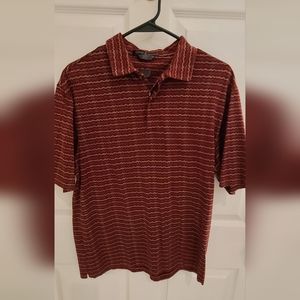 Tiger Woods Maroon Collared Button Men's Golf Shirt Size Small